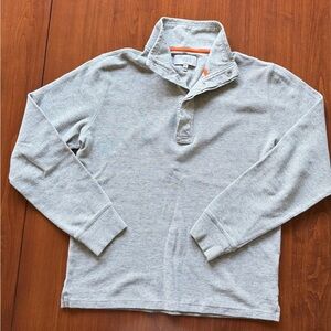 Jack Spade Gray Waffle Knit Quarter Snap Size Small